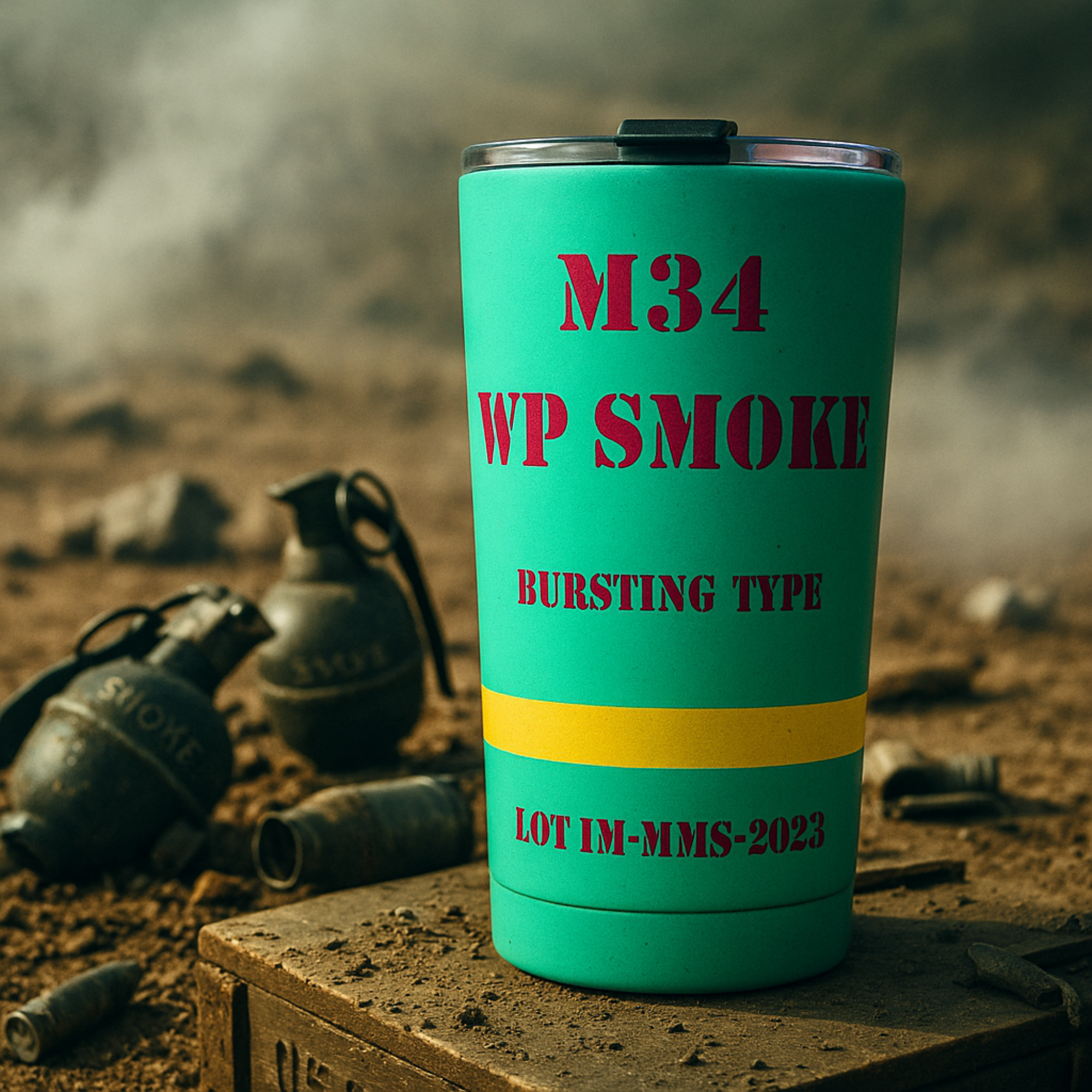 14oz WP Smoke Grenade Tumbler - Perfect for Hot or Cold Drinks