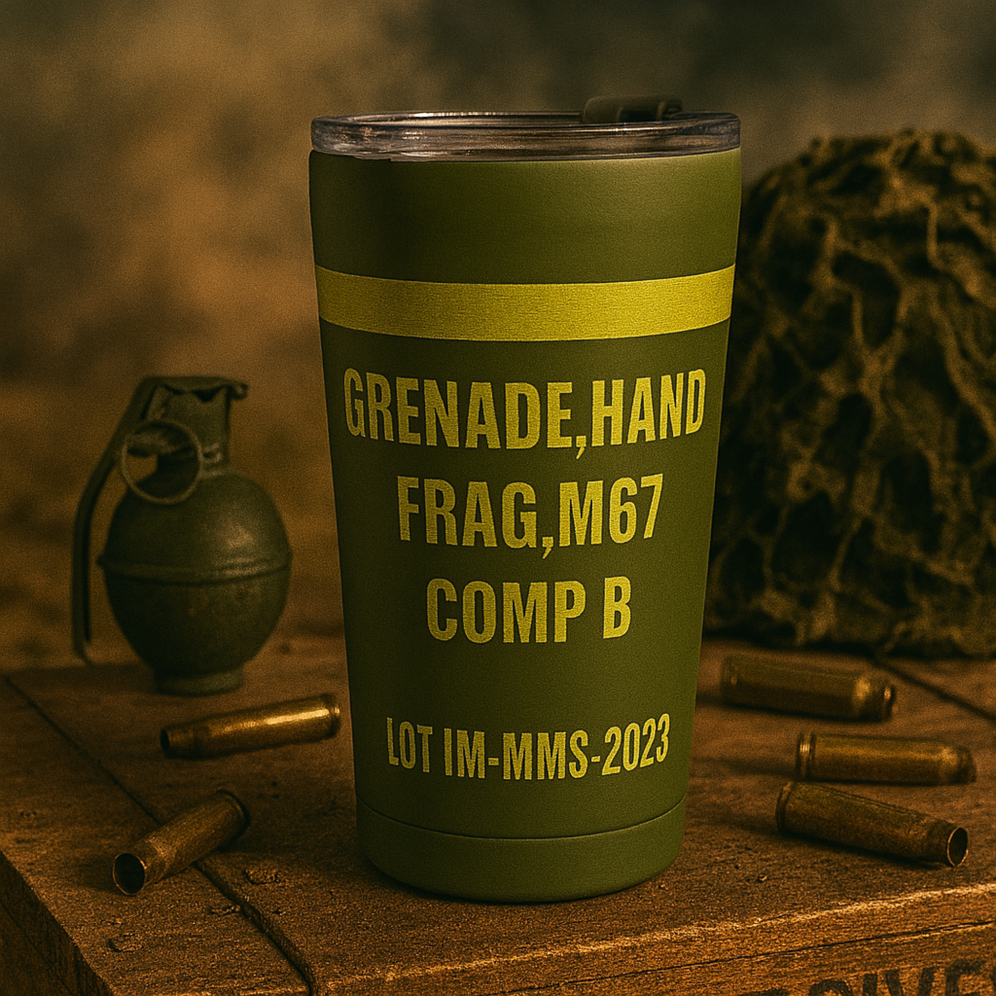 14oz Frag Grenade Tumbler - Military Inspired Insulated Drinkware