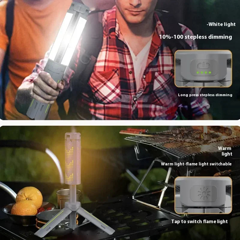 1000LM Rechargeable Camping Lantern Retractable Work Light Hiking Emergency