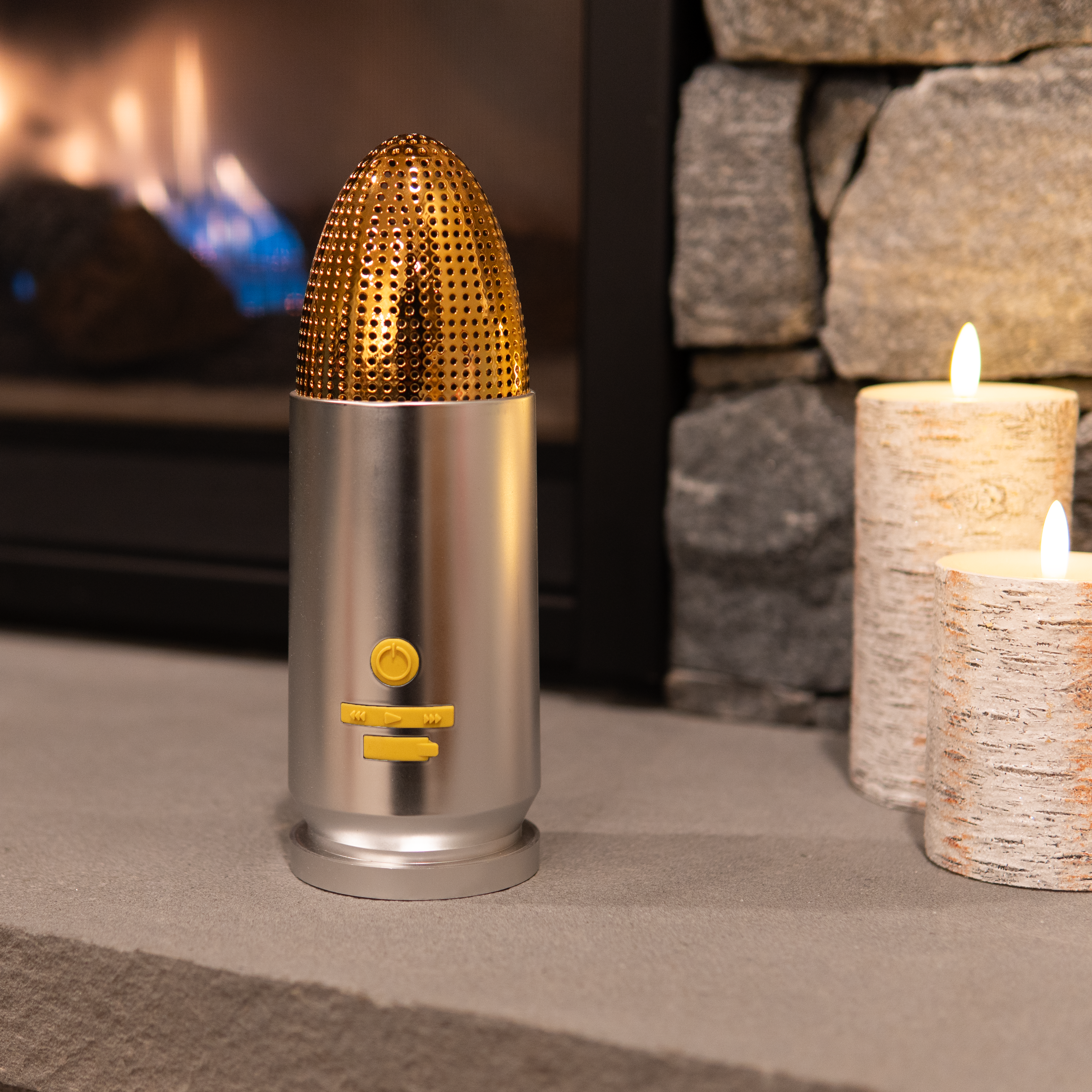 9mm Bullet Portable Bluetooth Speaker (Nickle)