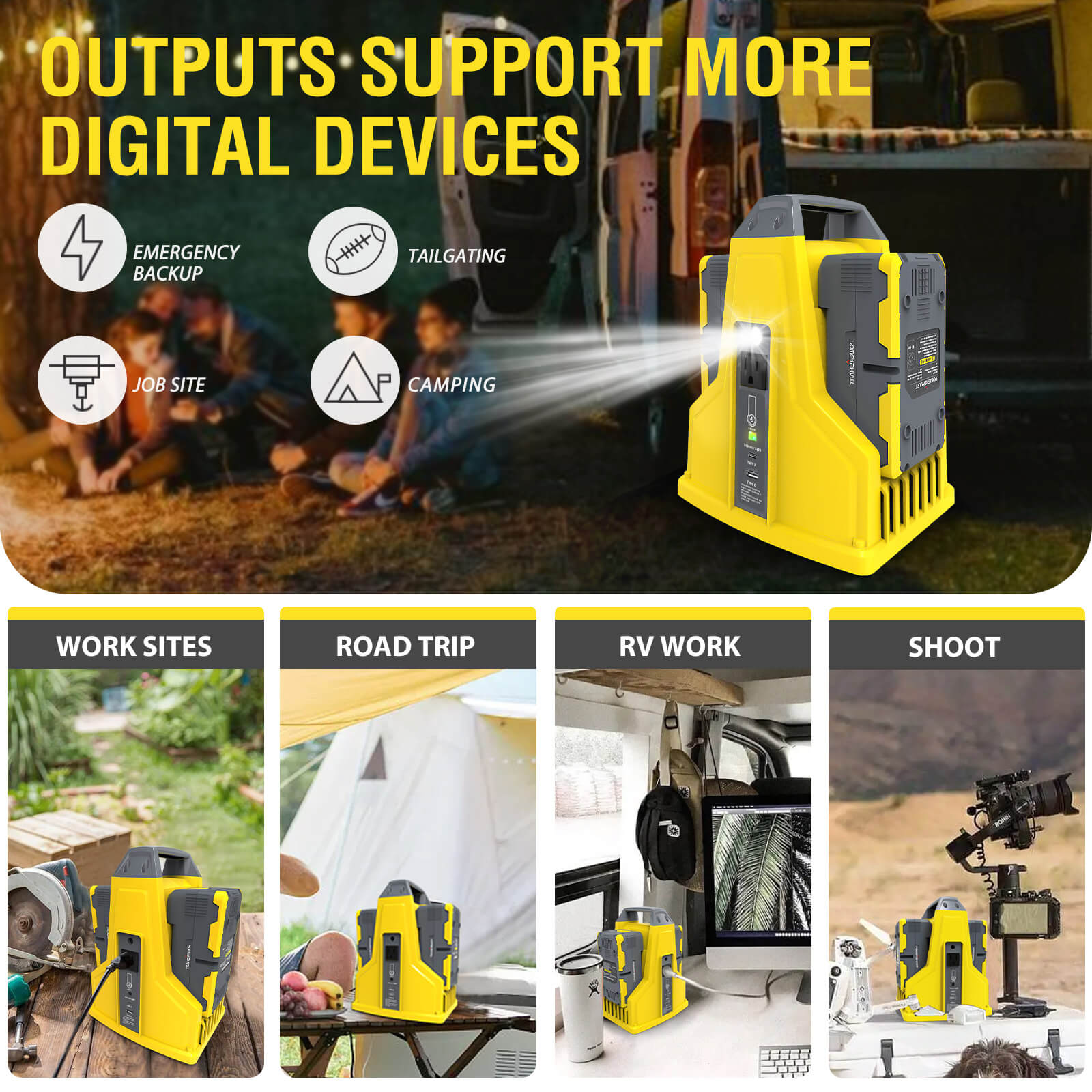 300W 40V Battery Power Inverter with 2x 4.0Ah Battery and Charger DB9801B