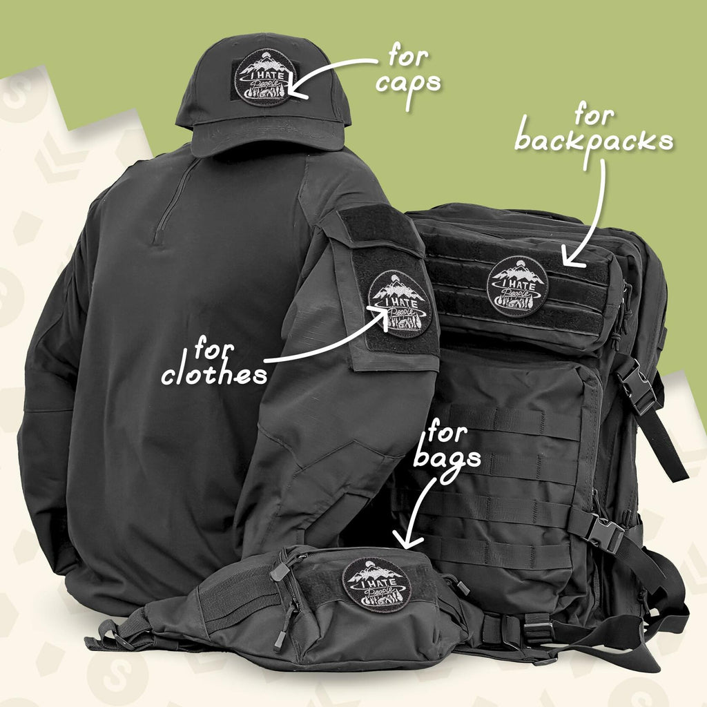 Funny Tactical Morale Patch "I Hate People" for Jackets, Bags, Gear